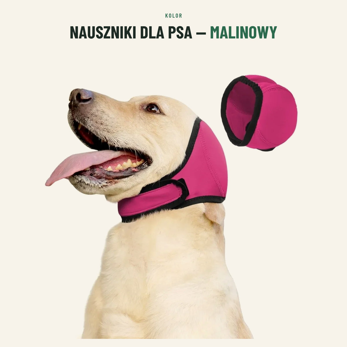 Nauszniki dla psa — kolor malinowy