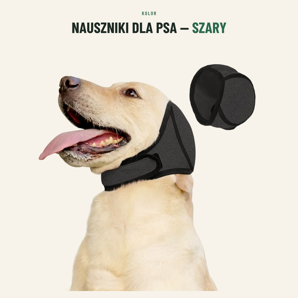 Nauszniki dla psa — kolor szary