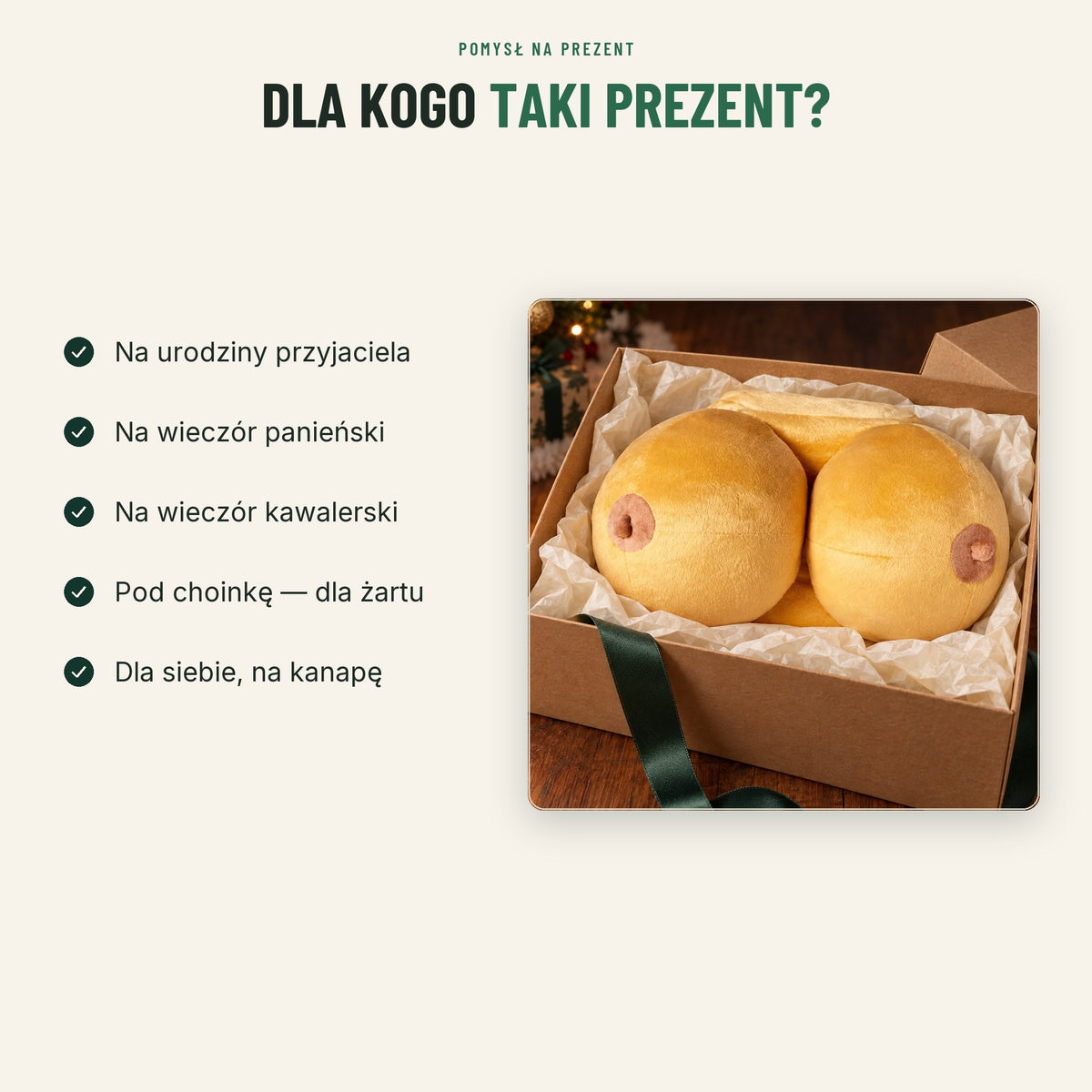 Pluszowa poduszka — pomysł na prezent na urodziny, wieczór panieński i święta