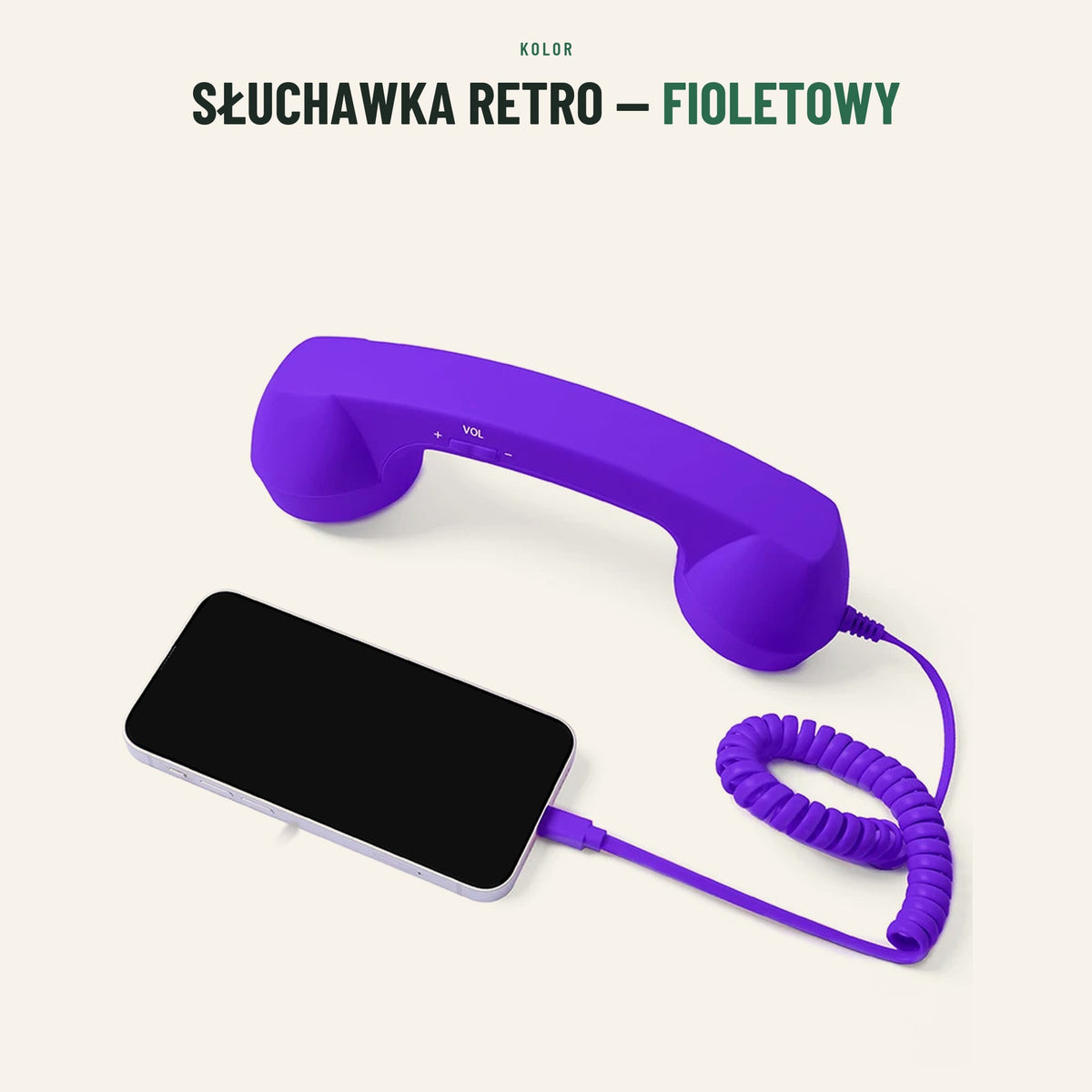 Słuchawka retro do telefonu — kolor fioletowy