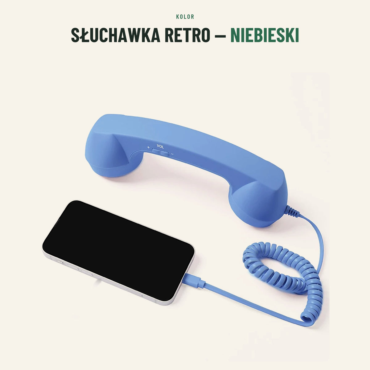 Słuchawka retro do telefonu — kolor niebieski
