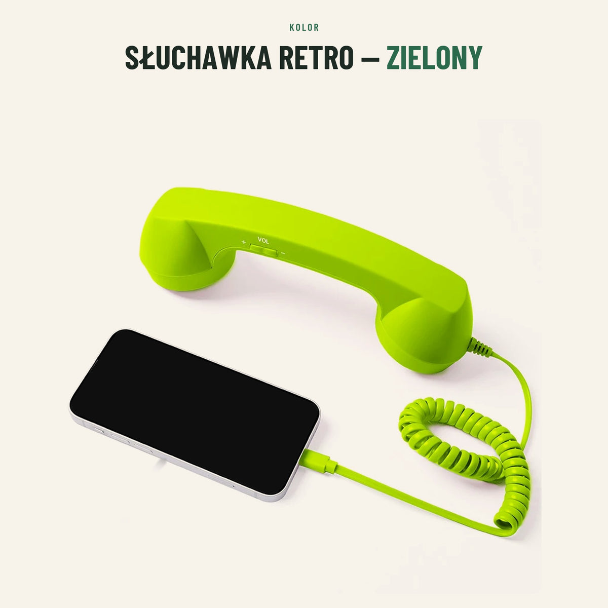Słuchawka retro do telefonu — kolor zielony