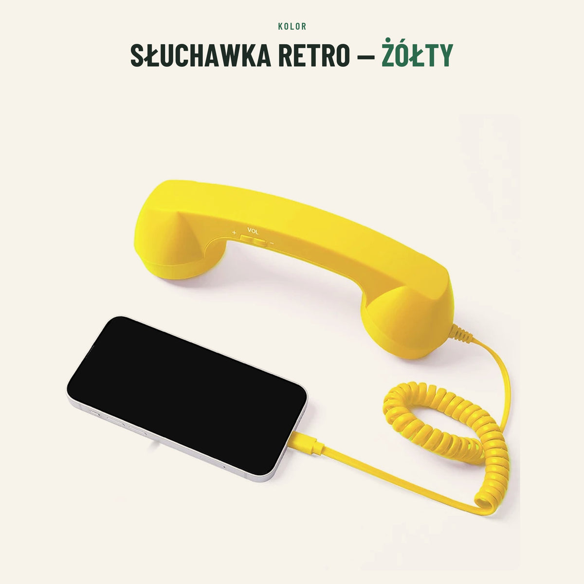 Słuchawka retro do telefonu — kolor żółty